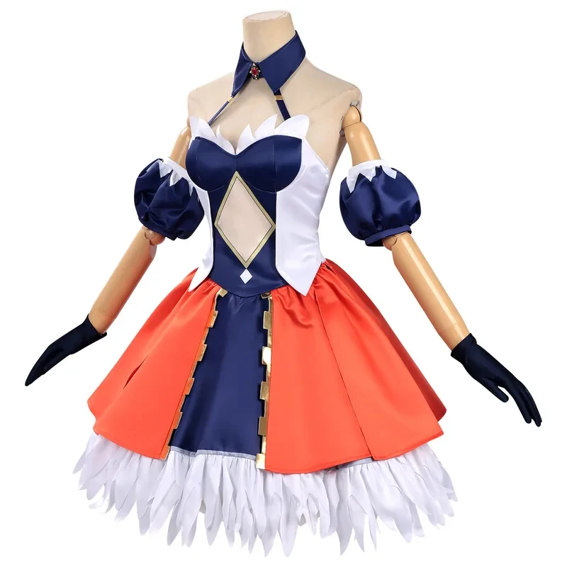 Disfraz de Cosplay de ER1KAnime Record of Ragnarok Alvitr, Peluca, Vestido Naranja Lolita, Accesorios para la Cabeza, Mangas, Guantes para Mujer