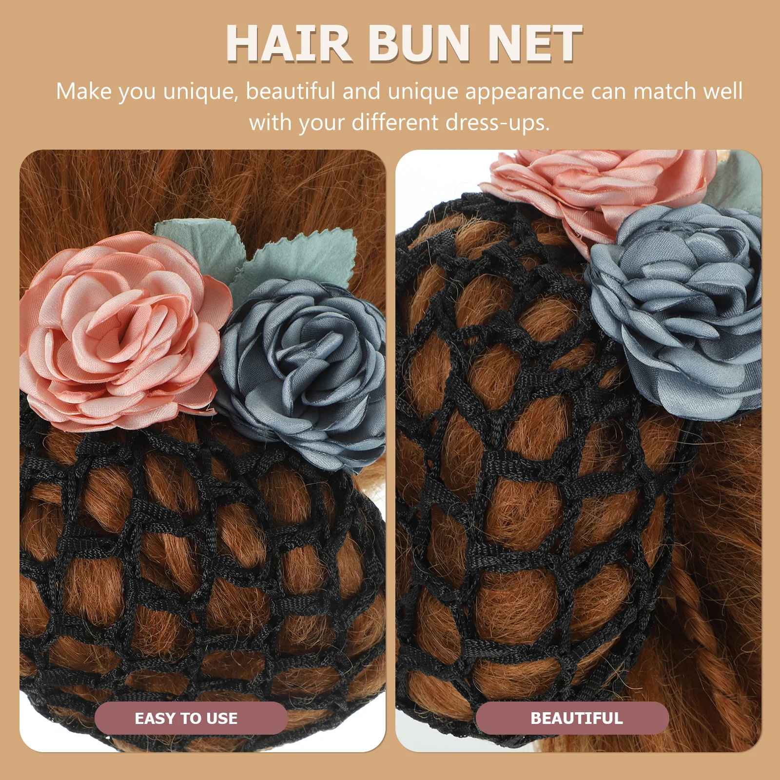 

Hair Bun Net Flower Design Elegant Bun Cover For Women Ballet Nurse Dance Use Durable Hair Accessory