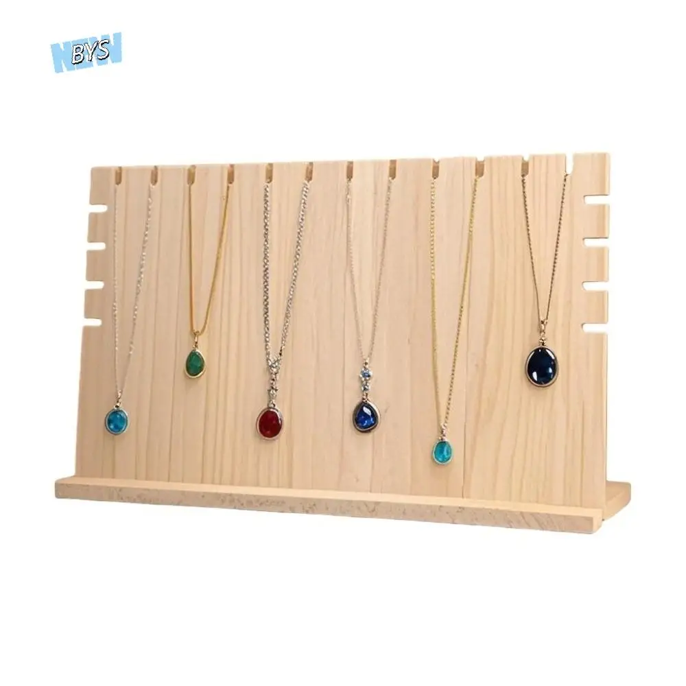 

Wood Jewelry Necklace Display Stand Long Hand Bangle Bracelet Wooden Necklace Display Rack Ornaments Hanging Necklace