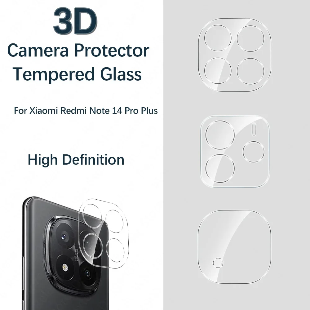 Redmy Note 14 Pro Note14 14Pro Plus 3D Camera Lens Back Protector Case For Xiaomi Redmi Note 14 Pro+ HD Lens Tempered Glass Film