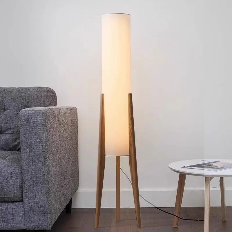 Retro Walnut Floor Lamp Solid Wood Artistic for Living Room Sofa Bedside Ambient Lighting room decoration light floor lamp LED