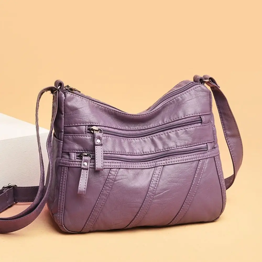Casual PU Mom Handbag Soft Leather Spacious Interior Shoulder Bag Adjustable Strap Women Crossbody Family Travel