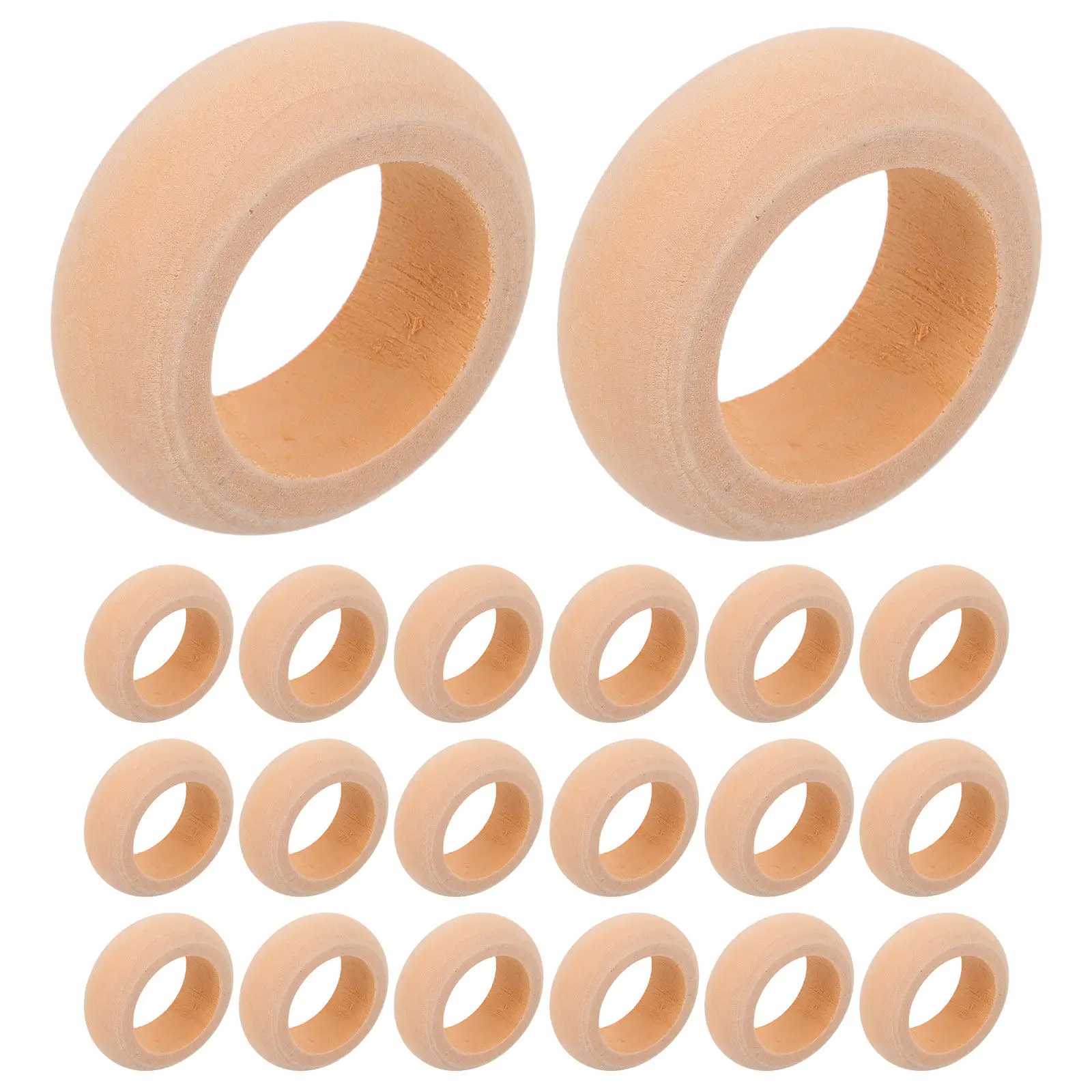 

20pcs Wood Napkin Holders Rustic - Serviette Buckle For Weddings Parties And Holiday Gatherings - Farmhouse Table Decoration