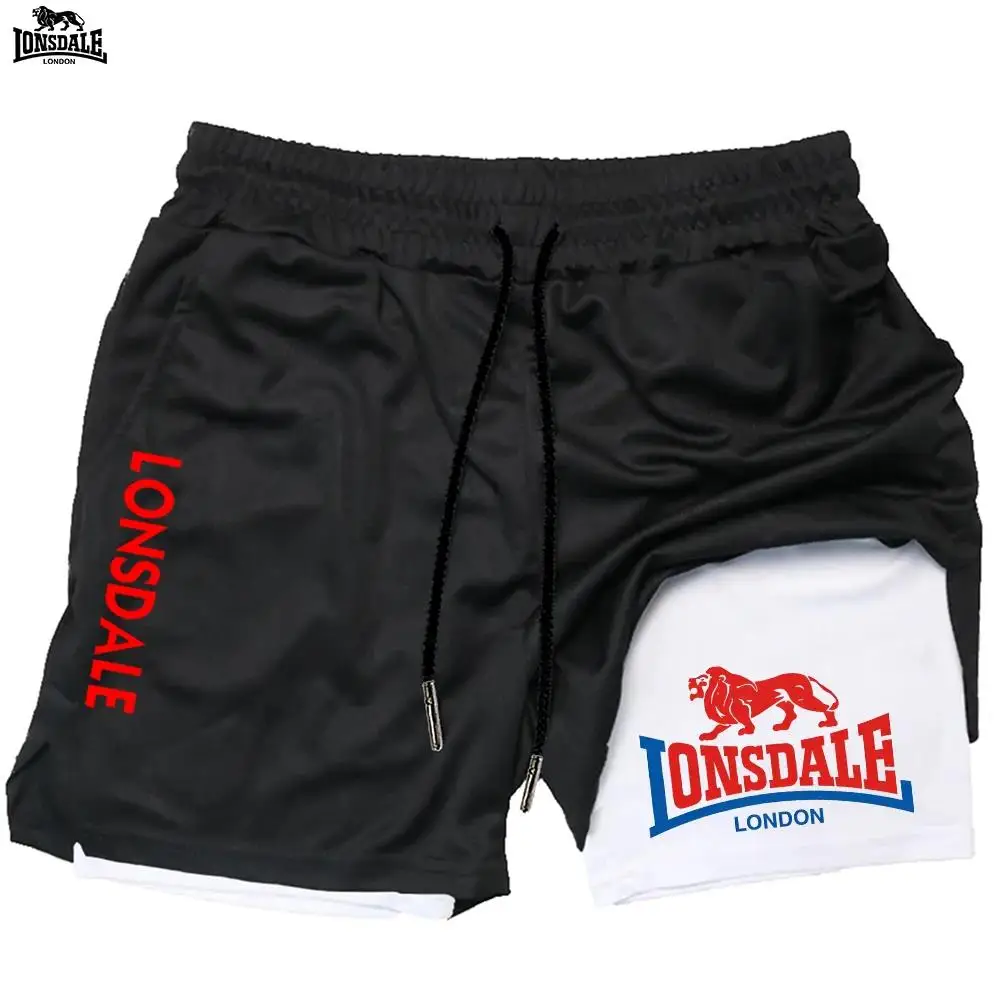 

LONSDALE Men's Double Layer Two-in-One Sport Short Casual Quick-Drying Breathable Summer Running Clothing Shorts