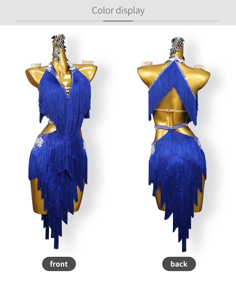 2026 Lateinamerikanischer Tanzanzug, Fransenkleider, Tanzbekleidung, Wettbewerbskleidung für Mädchen, Sexy Damen-Ballkleid, Kabarett-Performance, Sport-Bühnenrock – Detail 5