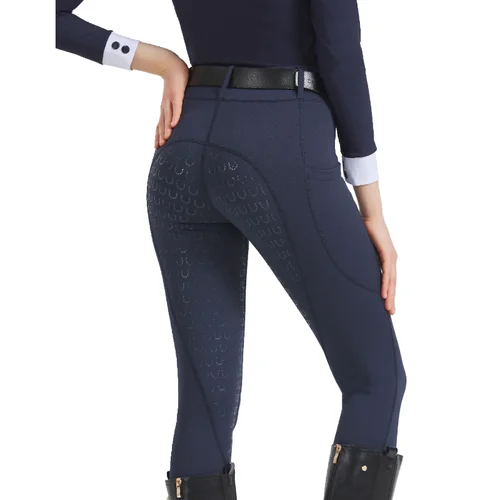 Imagen 2 del producto Pantalones de montar de primavera y verano para mujer, pantalones de montar de silicona ajustados y elásticos de punto, pantalones de montar ajustados, transpirables