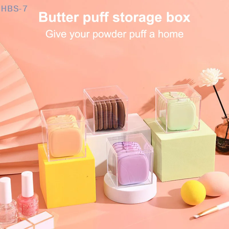 Transparent Powder Puff Beauty Egg Storage Box Safe Plastic Material Cosmetic Storage Box Waterproof Dustproof Box