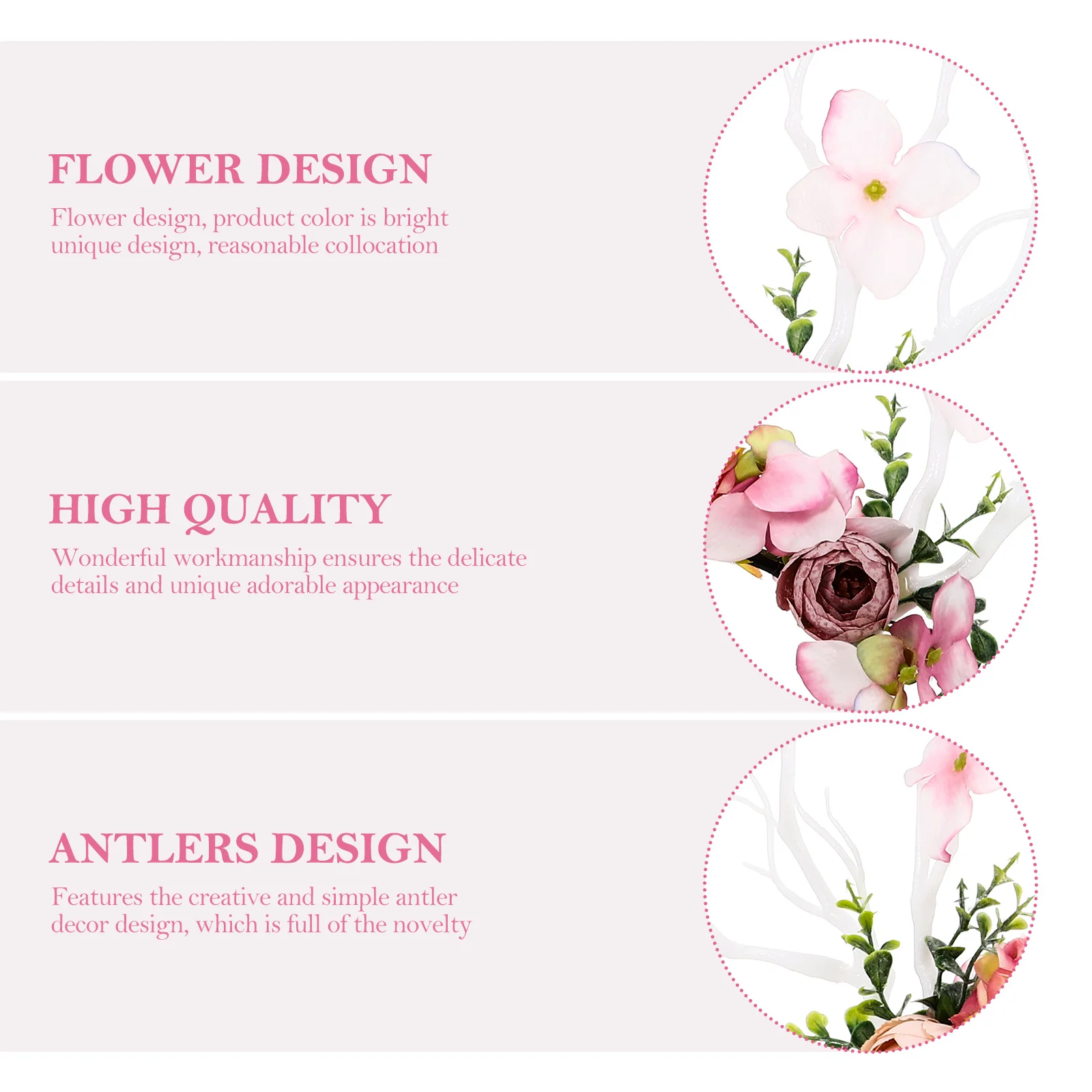 

1Pcs Flower Hair Accessory Children's Festival Antler Headband Christmas Party Costume Decorative Headwear Festival Photo Props