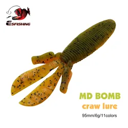 ESFISHING Fishing Bait Soft Lure Plastic Crawfish MD Scented Fishing Lure 95mm for Bass Perch Catfish