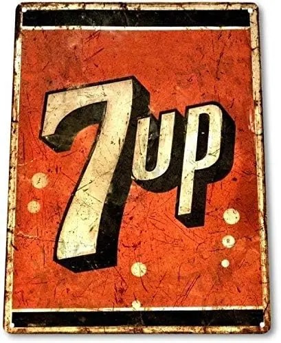 7-up Logo Pop Cola Soda Store Ad Advertising Retro Bar Wall Decor Metal Tin Sign 8x12in