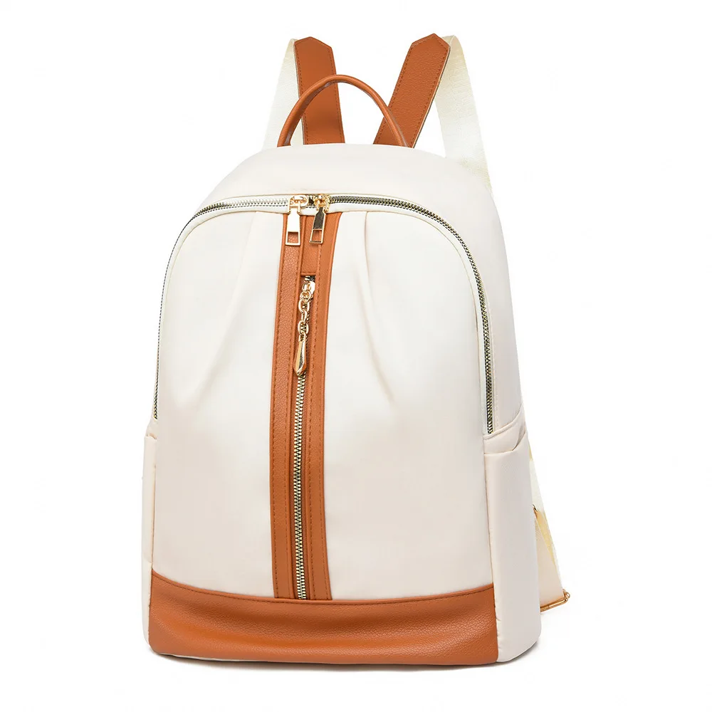 

PU leather Oxford cloth tide waterproof schoolbag for women light and versatile fashion large-capacity travel backpack for women