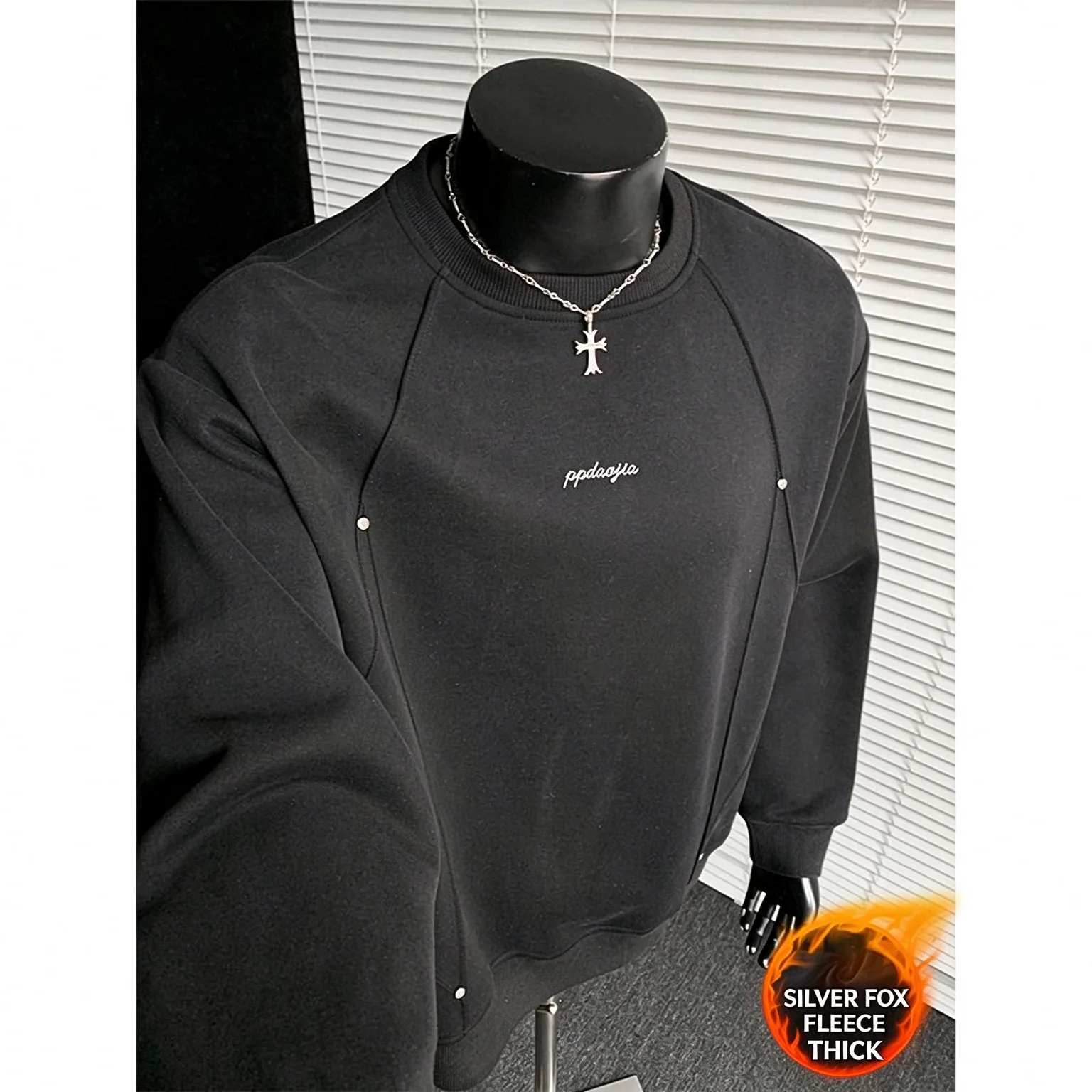Men 2026 Autumn Winter Fleece Thick Sweatshirt Crew Neck Loose Long Sleeve Pullover Plus Size Trendy Versatile Tops