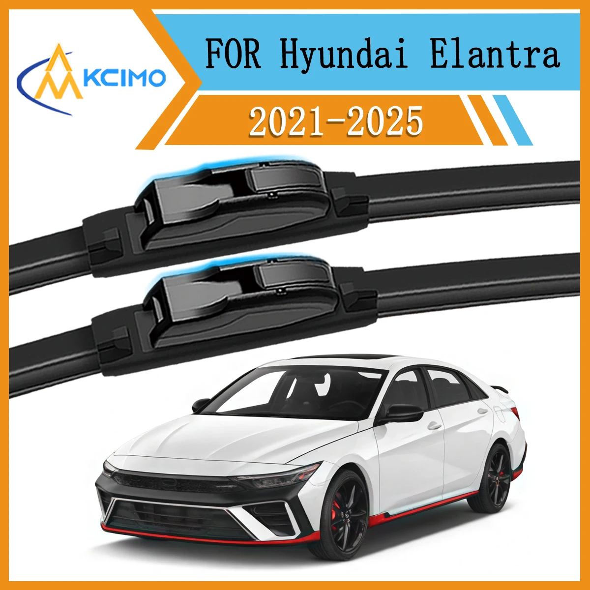 

Perfect Fit Front Windshield Wiper Blades For Hyundai Elantra CN7 2021-2025 Set of 2 Easy Clip-On Installation All-Season