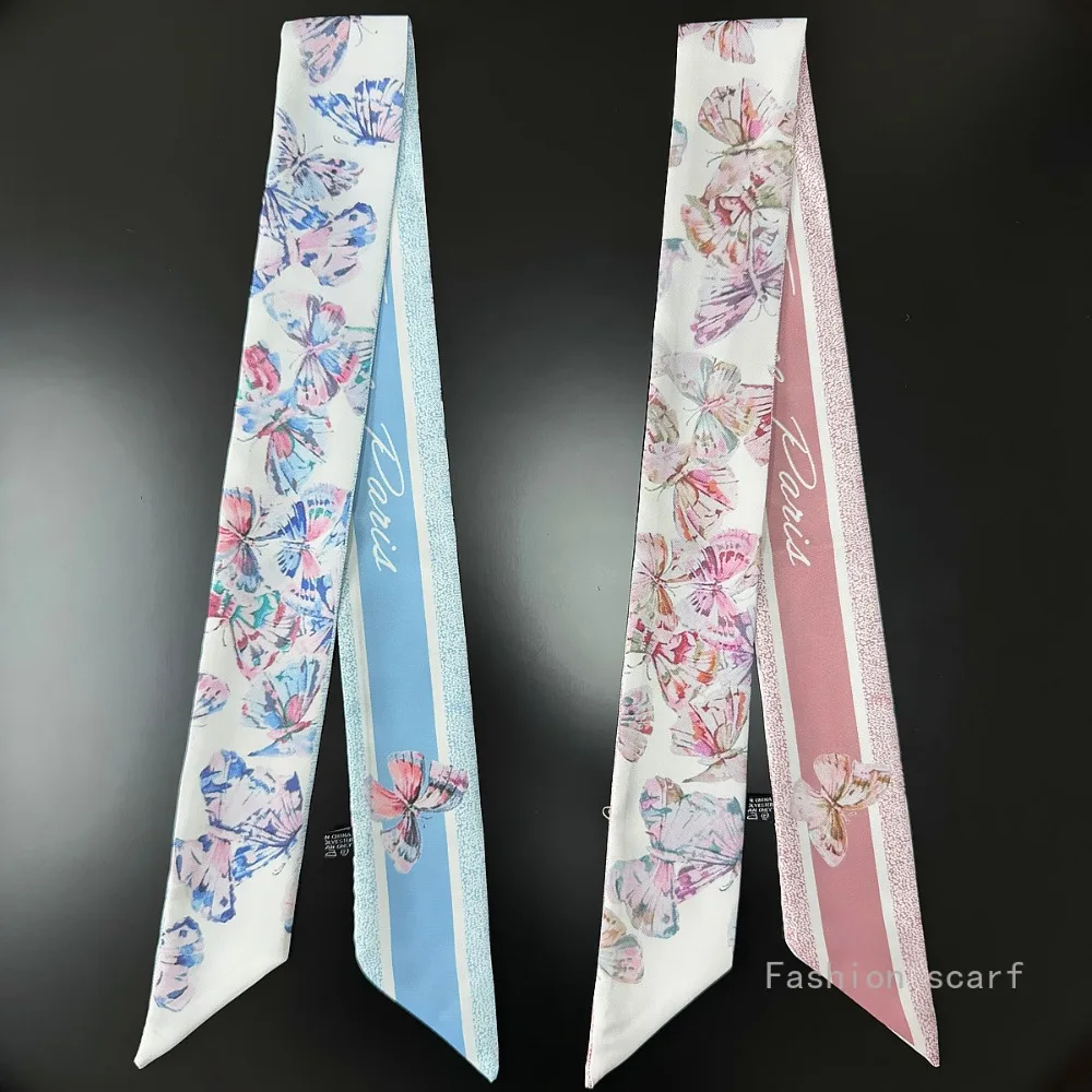 Lightweight Floral Scarf Women Summer Accessory Tarot Style Neck Tie 1PC Ribbon Bags Strap Decoration