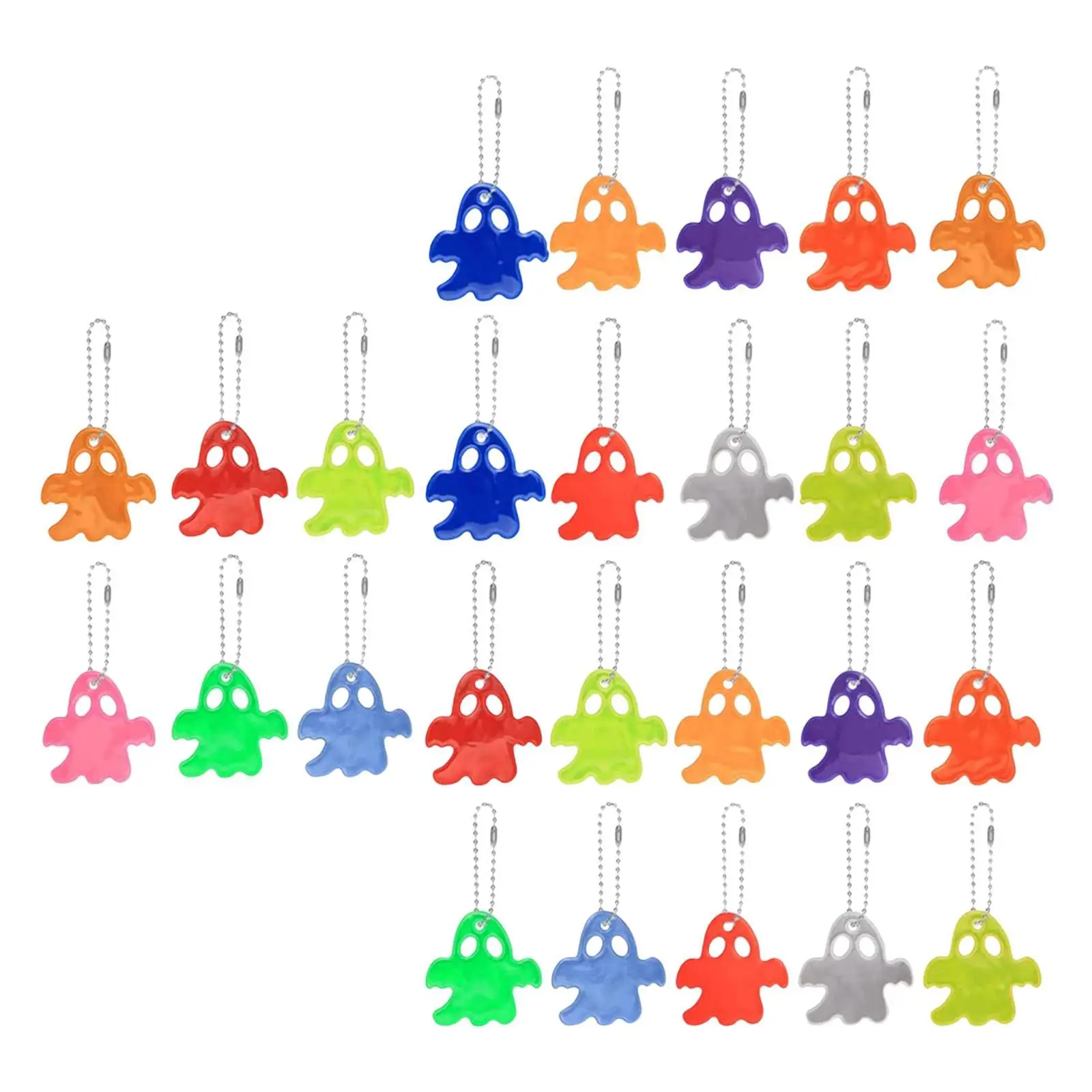 26Pcs Safety Reflector Pendants Children Key for Cycling School Pouch