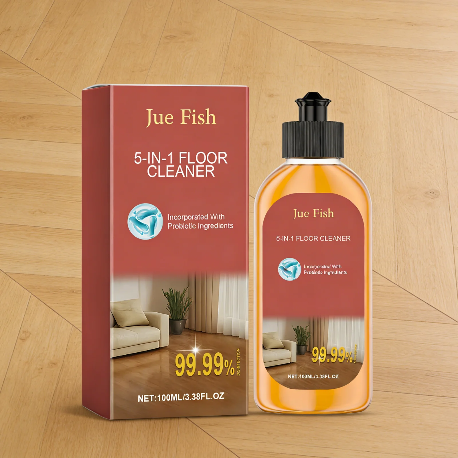 5 In 1 Floor Cleaner Liquid - Powerful Stain Removal, Polishing & Brightening, Fresh Fragrance, Multi-Surface Nursing Agent