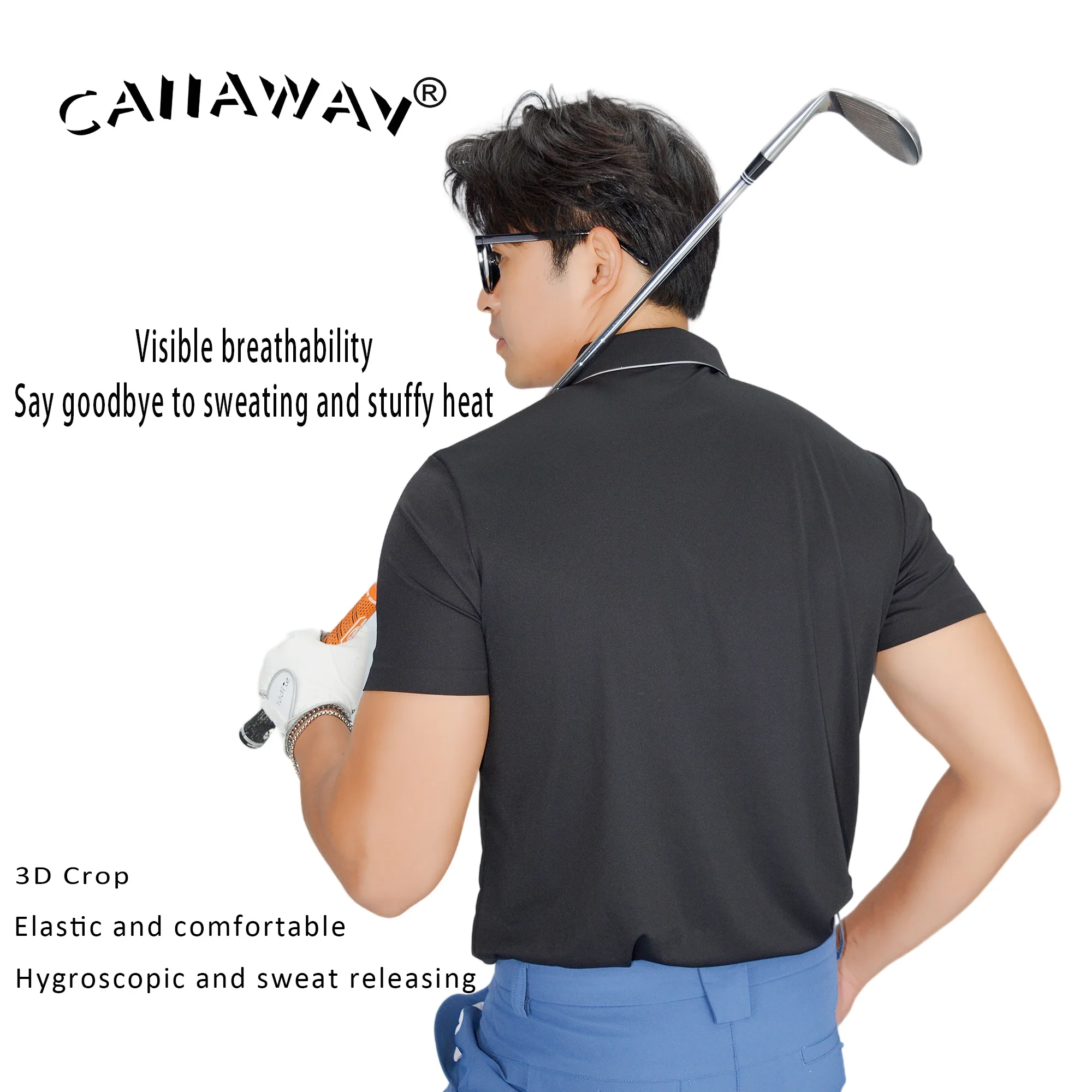 Caiiawav Golf T-Shirt Herren Sommers port Polos hirt Feuchtigkeit transport Golf Kurzarm