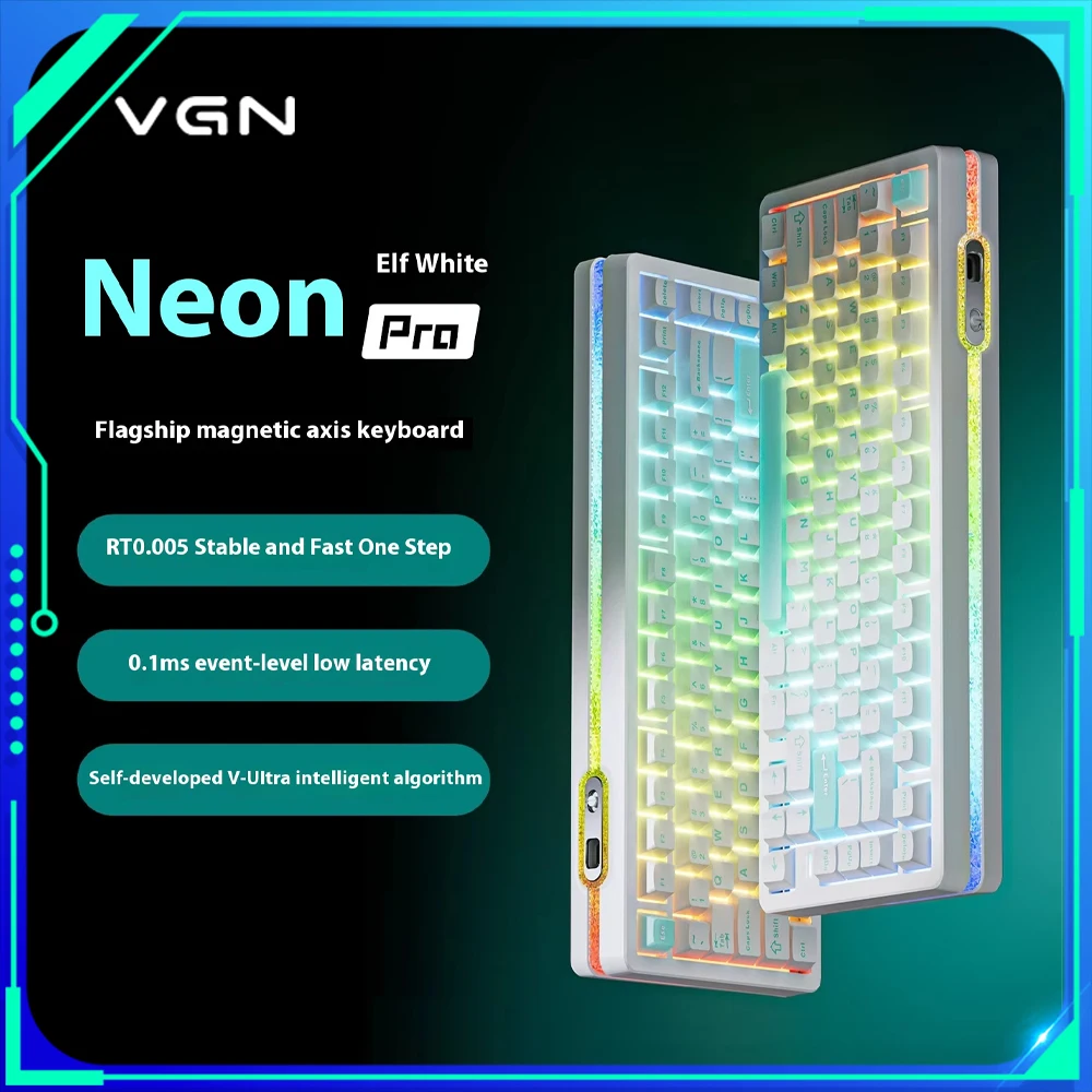

VGN Neon Pro Magnetic Switch Keyboard Tri Mode Wireless Gaming Mechanical Keyboard 8000Hz 0.005mmRT Keyboard Gamer PC Accessory