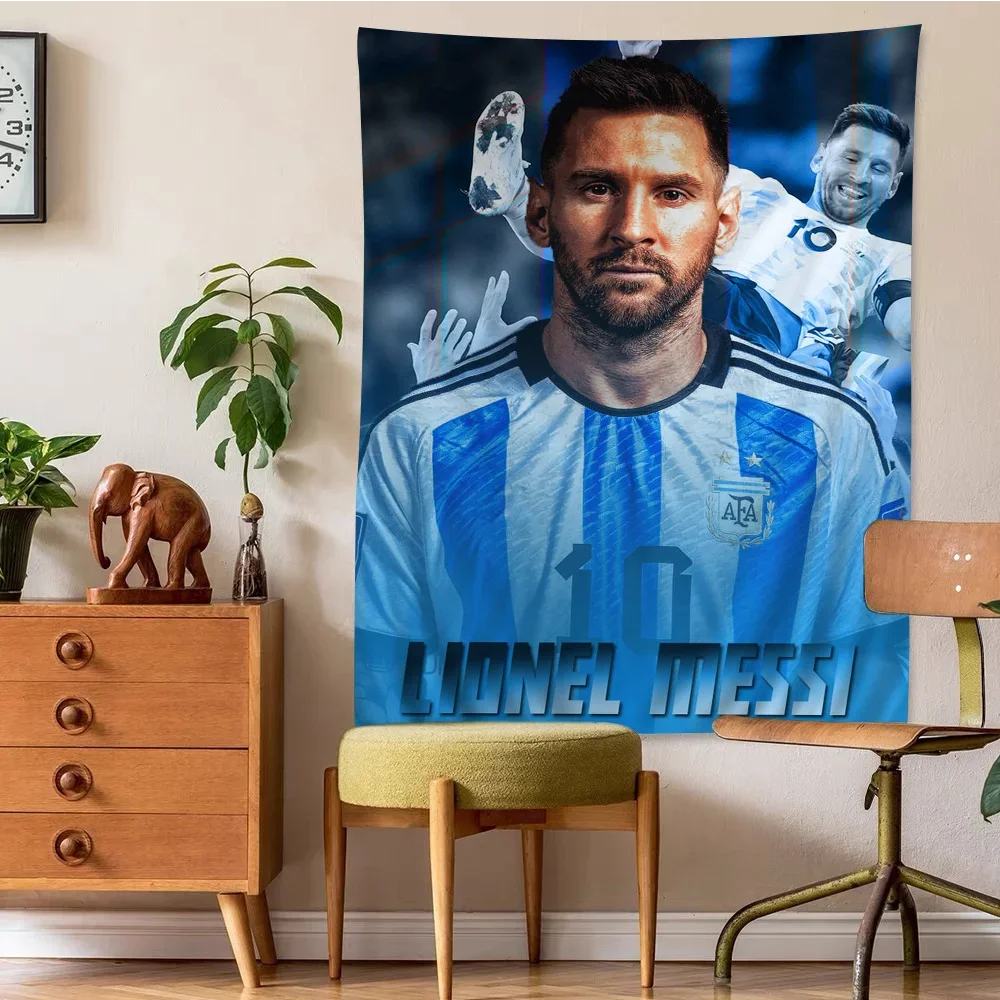Football Star M-Messis Anime Tapestry Hippie Flower Wall Carpets Dorm Decor Wall Hanging Home Decor