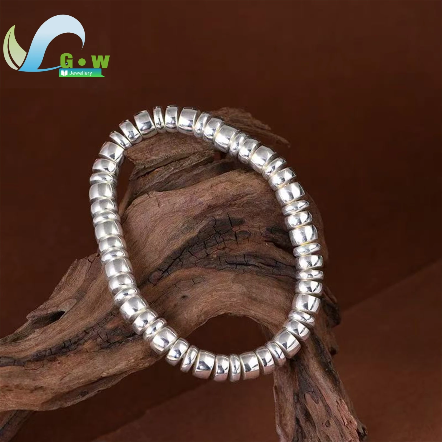 Silver Bracelet Women Elegant Delicate Beaded Wristband Jewelry Daily Wear Charm Gift For Her Girlfriend Wife Birthday Present
