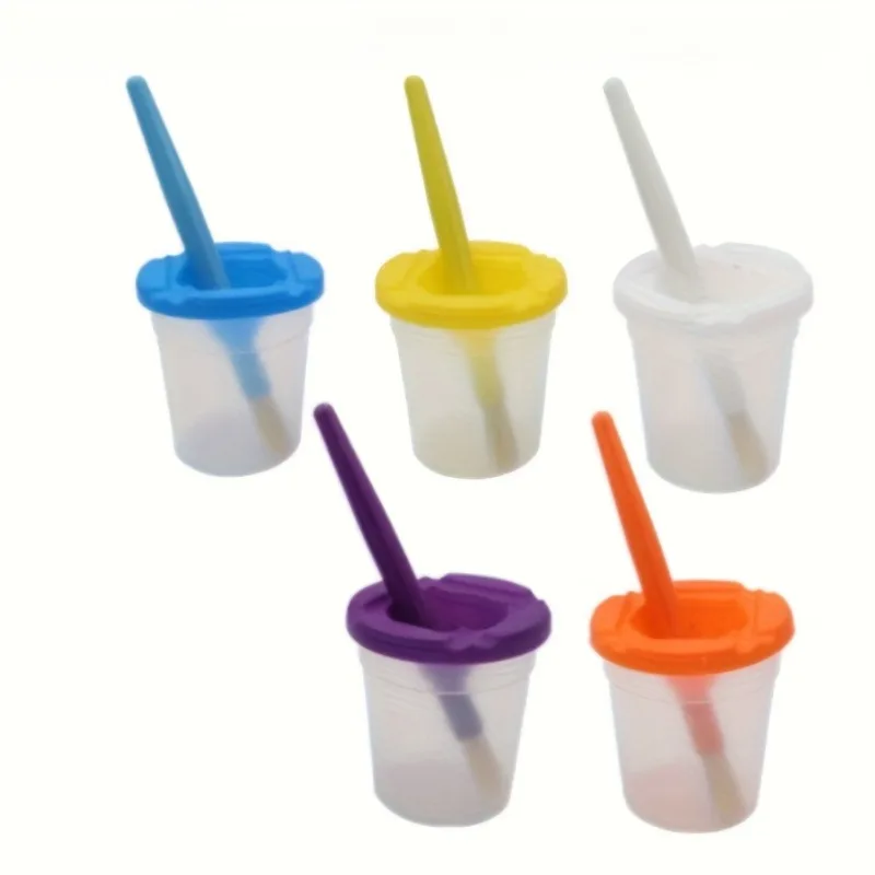 1pcs Children's Painting Pen Wash Cup DIY Art Graffiti Paint Pen Wash Bucket Watercolor Gouache Diy Nail Brush Pen Wash Cup view 3