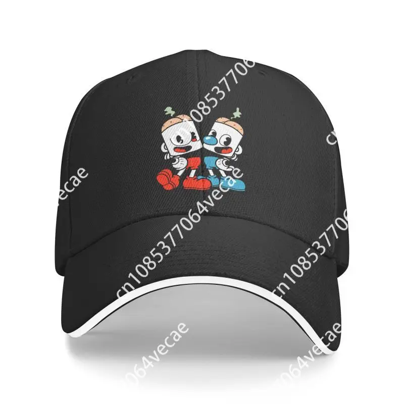 Punk Hot Game Cartoon Cuphead Mugman Baseball Cap for Men Women Breathable Dad Hat Sports