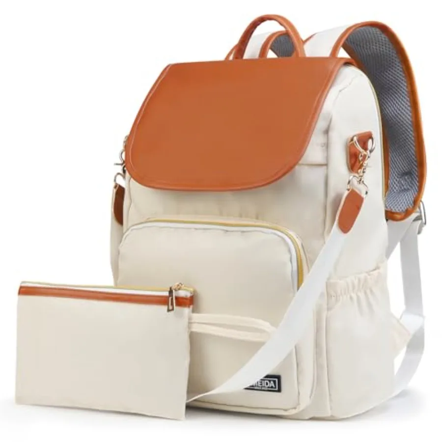 

Anti-Theft Backpack for Women Convertible Backpack Purse- 3-in-1 Laptop Bookbag for Work College Cream