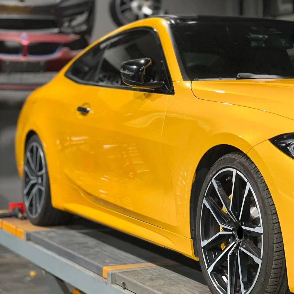 

Car Vinyl Film PET Metal Paint Yellow Car Wrapping Decal With Air Release Motorcycle Auto Interior Exterior Decor Accessories