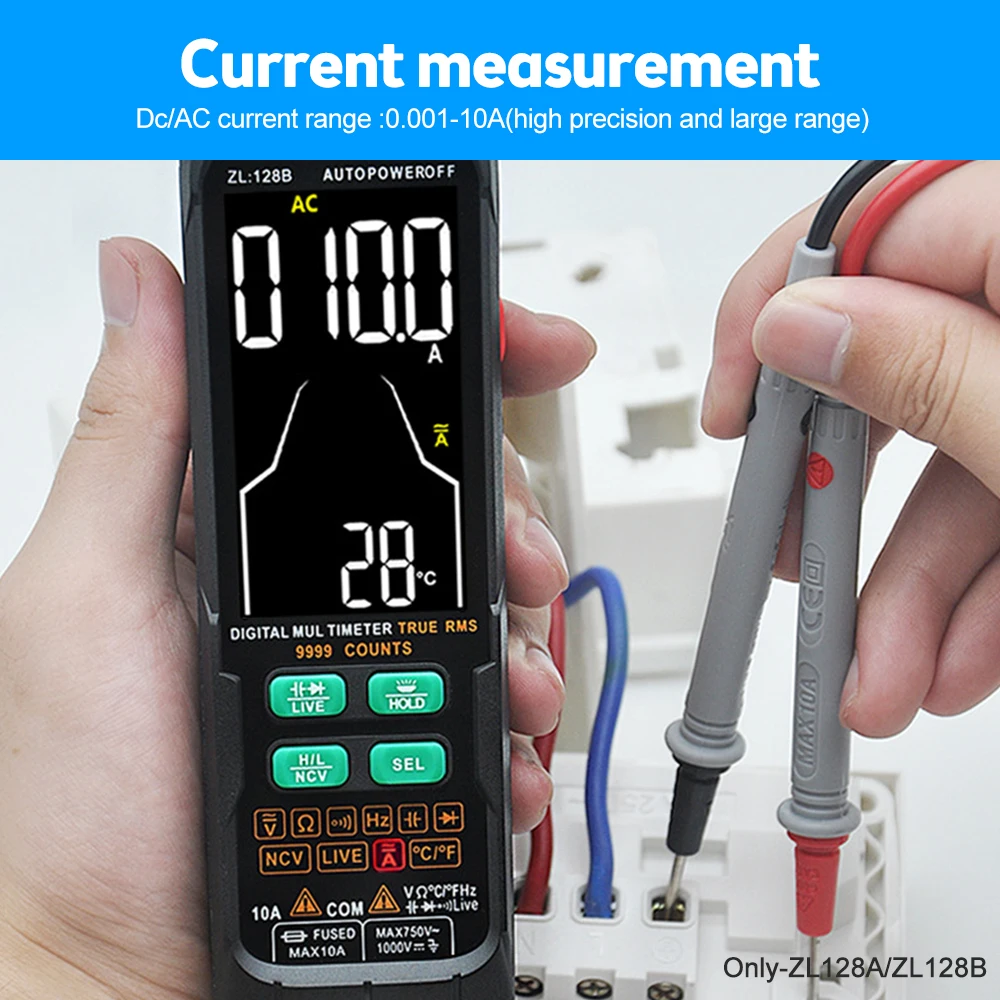 ZL126A/B ZL128A/B USB Digital Multimeter Professional Tester Meter AC DC Current Voltage Detector Pen Capacitance Temp Detector