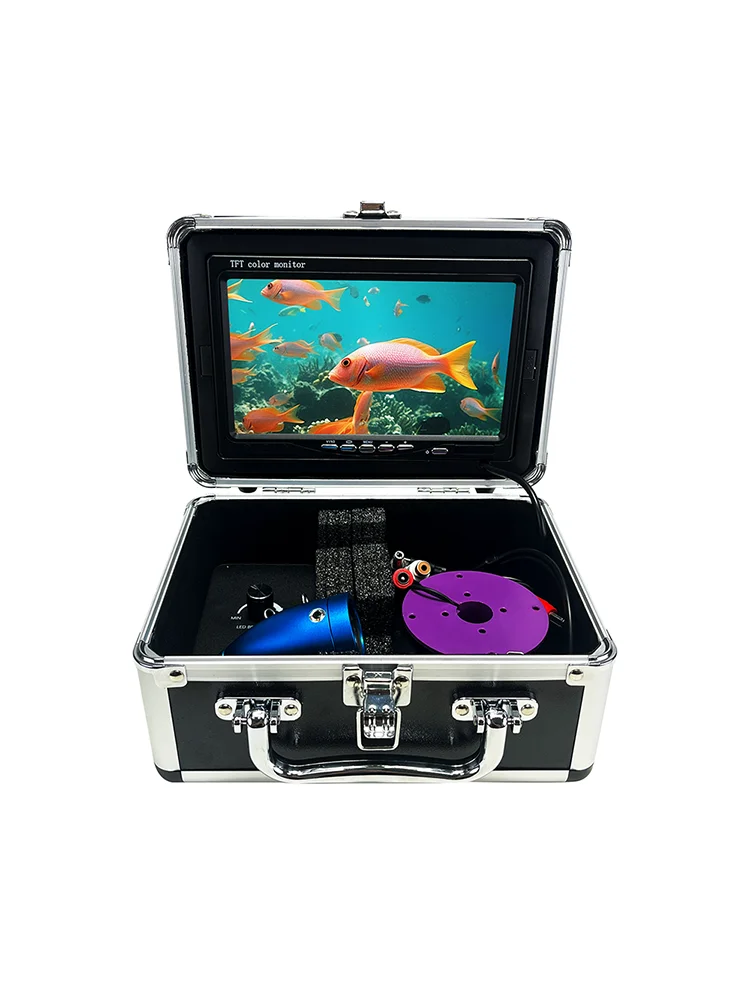 Caméra de pêche sous-marine, détecteur de poisson, 12 led blanches, 12 lumières IR, moniteur 7 pouces DVR en option, câble de 15/30m, boîte en aluminium