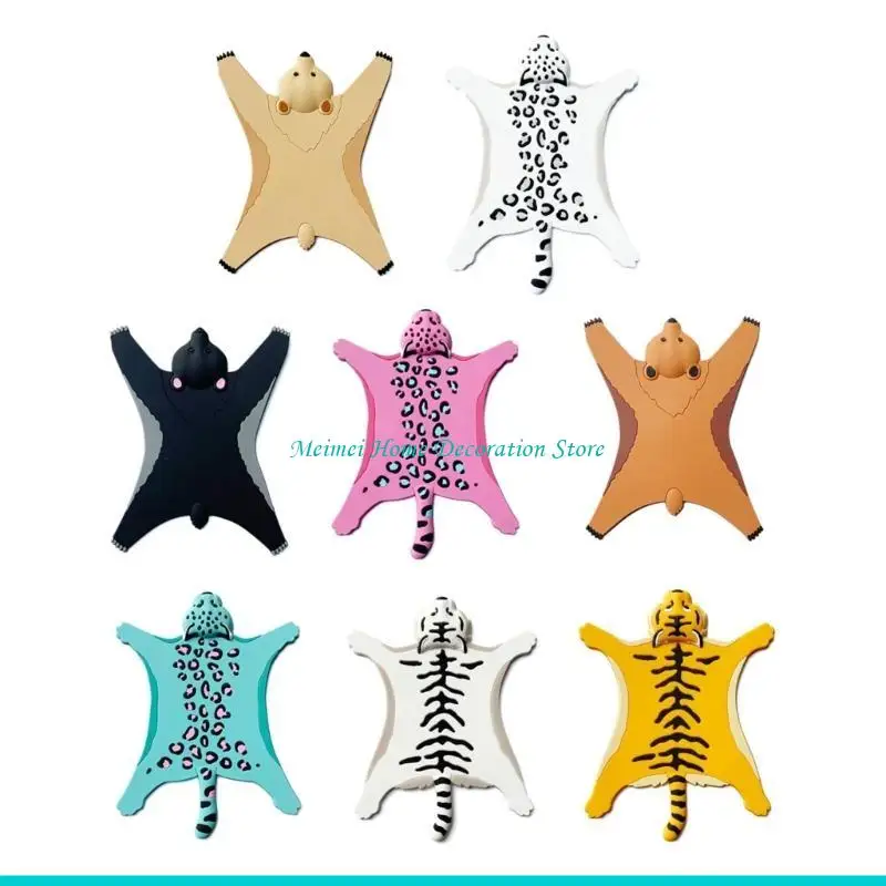 H7BF Silicone Cartoon Animal Heat-resistant Cup Mat Cartoon Leopard Placemat
