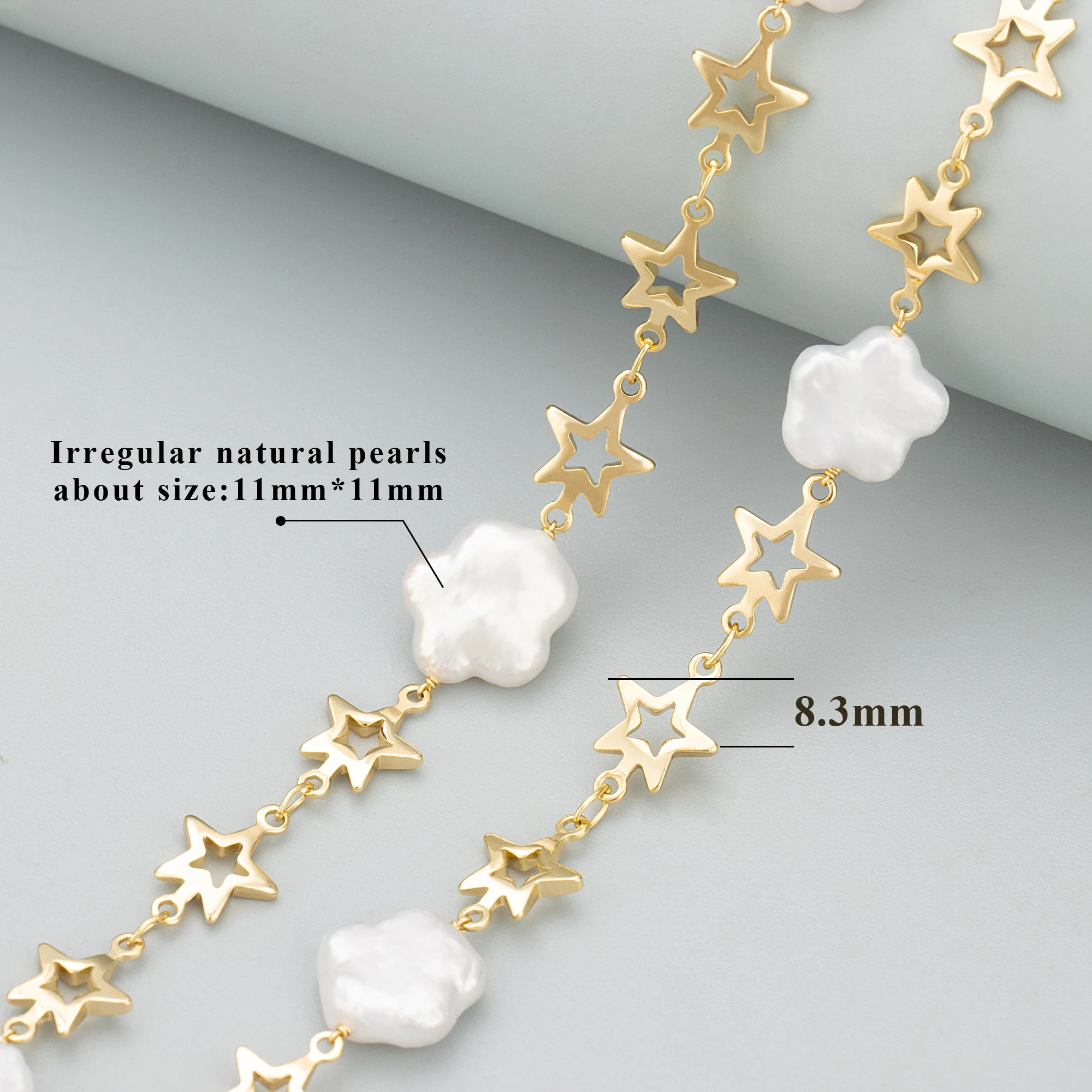 GUFEATHER C388,chain,18k gold plated,copper,nickel free,natural pearl,hand made,diy bracelet necklace,jewelry making,50cm/lot