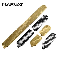 MARUAT Matte Gold Modern Style Aluminum Alloy Kitchen Cabinet Handles Cupboard Door Pulls Drawer Knobs Furniture Handle Hardware