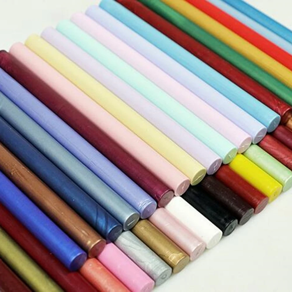 10pcs 22 Colors Vintage Retro Sealing Wax Seal Dedicated Beeswax Stick Strips Paint Stamp Rod Wax Grip Mount for Stamps