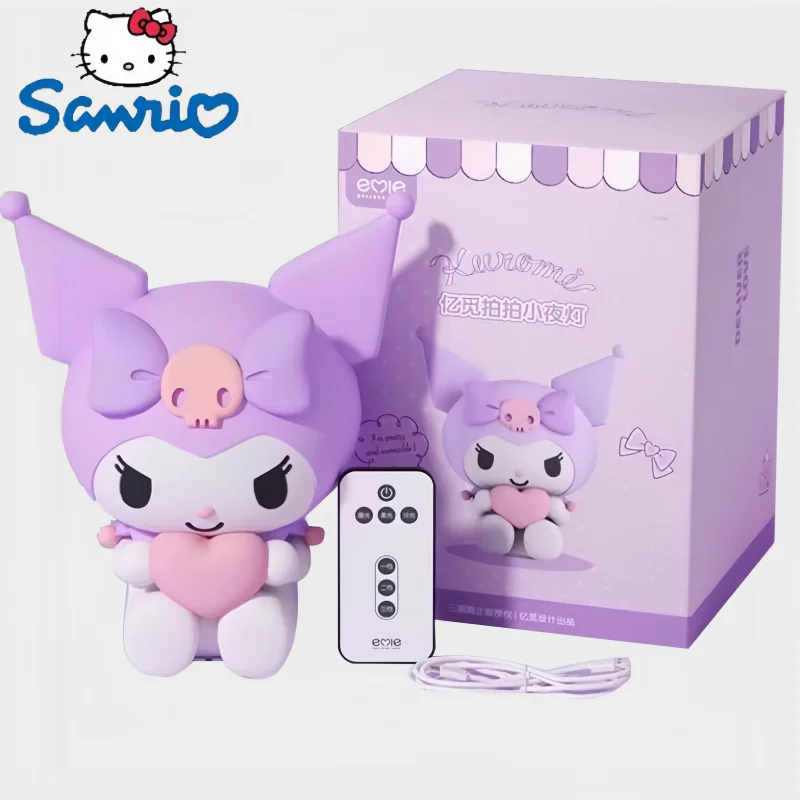 Hot Sanrio Kuromi Sofa Pat Light Night Light Toys Remote Control Silicone Bedside Lamp Creative Gifts Sleep Pat Lamp Decoration