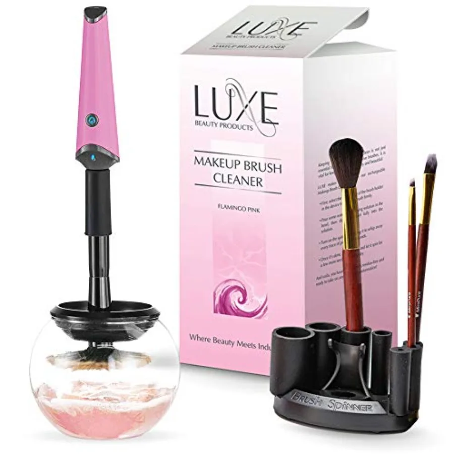 

Electric Makeup Brush Cleaner Pink USB Charging Station 3 Adjustable Speeds Cleaner to Instantly Wash and Dry Your Makeup Brush
