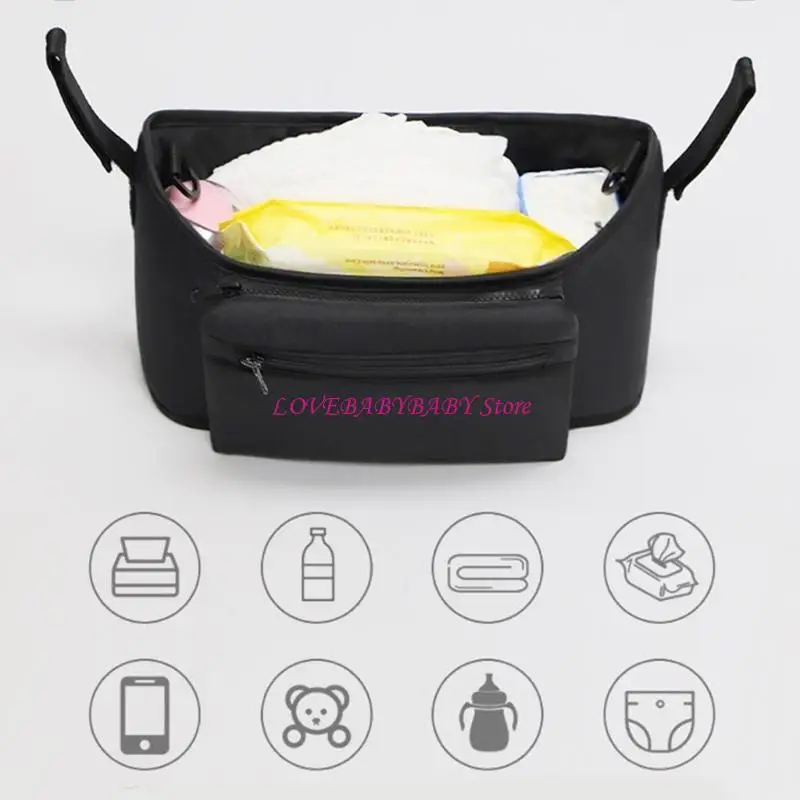 

Practical Toddlers Stroller Bag Large Capacity Infant Pram Cart Storage Portable Diaper Bag Nappy 4XBC