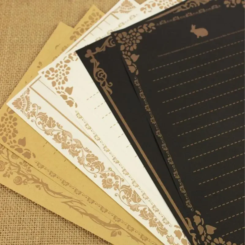 8 Sheets/set European Vintage Style Writing Paper Love Kraft Letter Good Quality Culture Stationery Office School Supplies