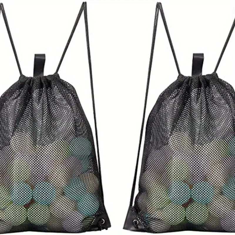 Large Capacity Portable Fruit And Vegetable Drawstring Bundle Pocket Bag, Beach Clothes Mesh Storage Bag,