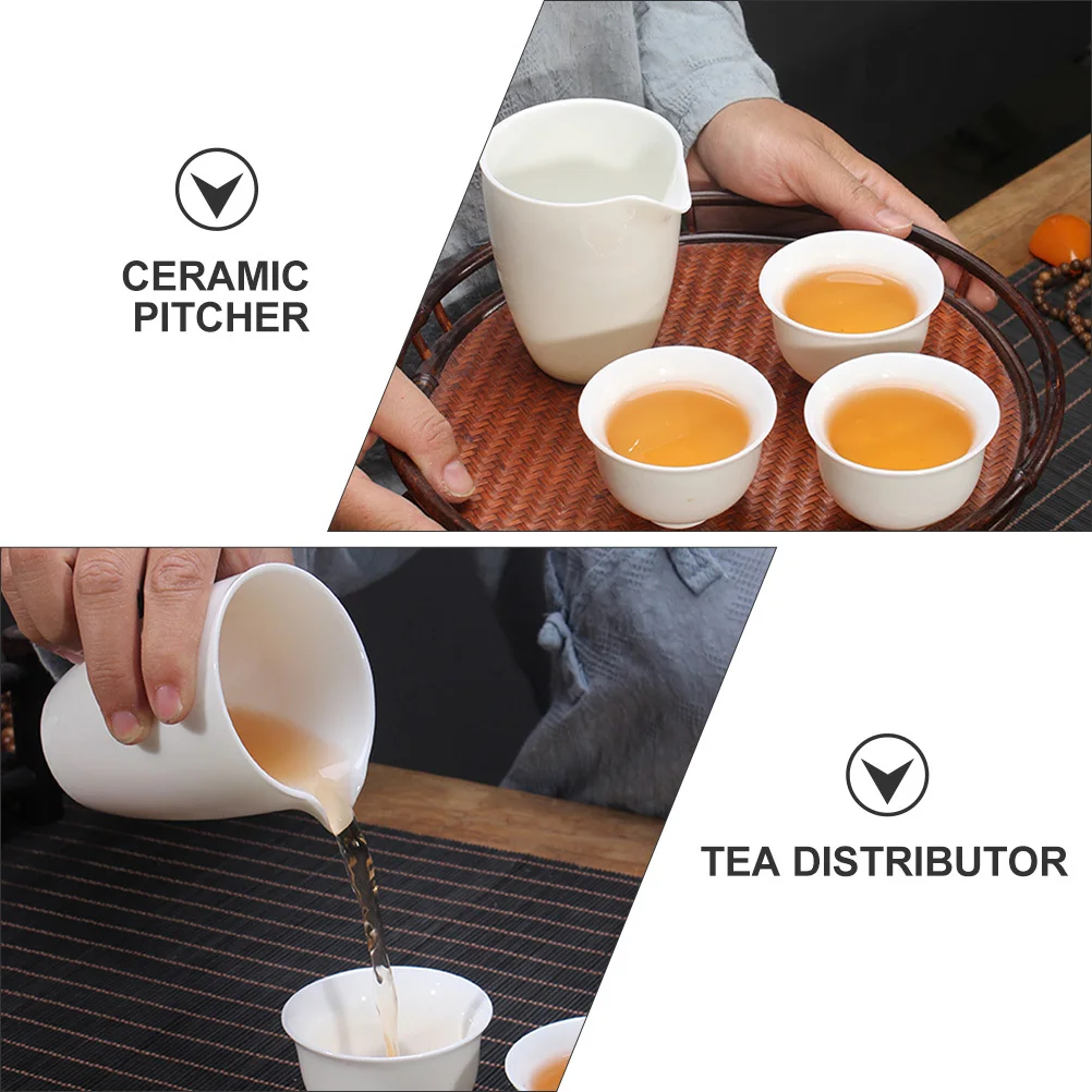 

1Pcs Ceramic Tea Distributor High-Quality Materials Exquisite Design Easy to Clean White Ceramic Pitcher