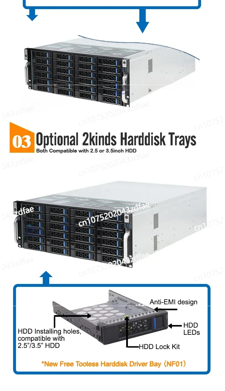 S46524 For Chia Mining Super huge storage 24 bays 4u hotswap rack NVR NAS  chassis