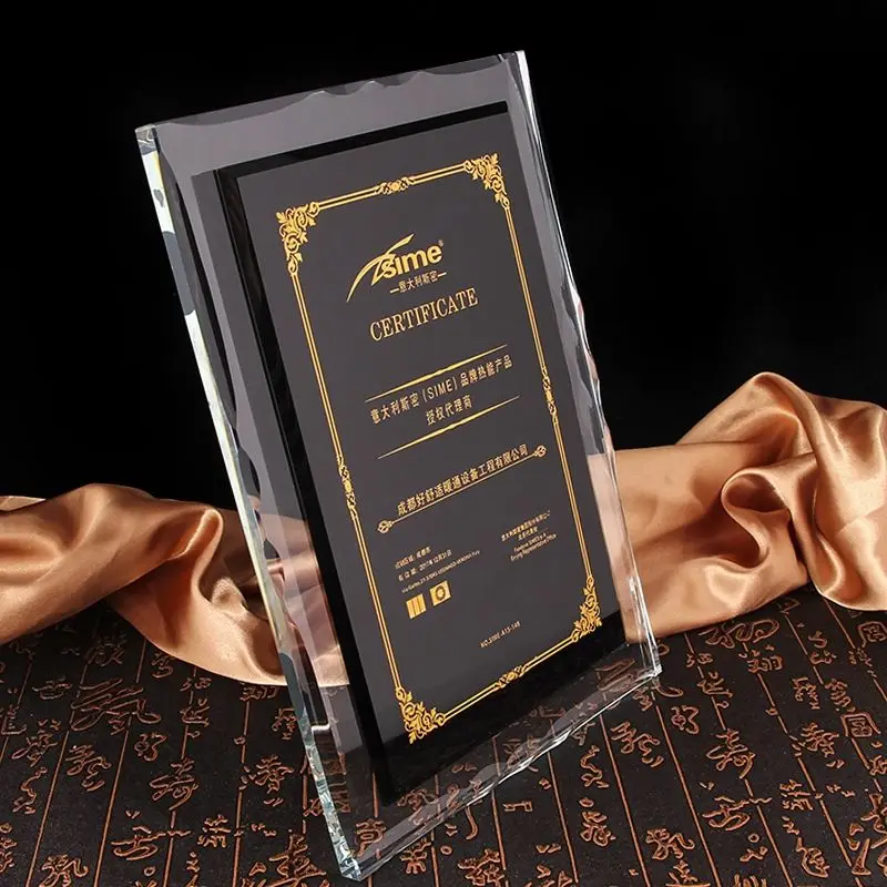 Creative Custom High-Grade Crystal Trophy, Custom-Made Honor Plaster, authorization Card, Home Decoration, Decoration