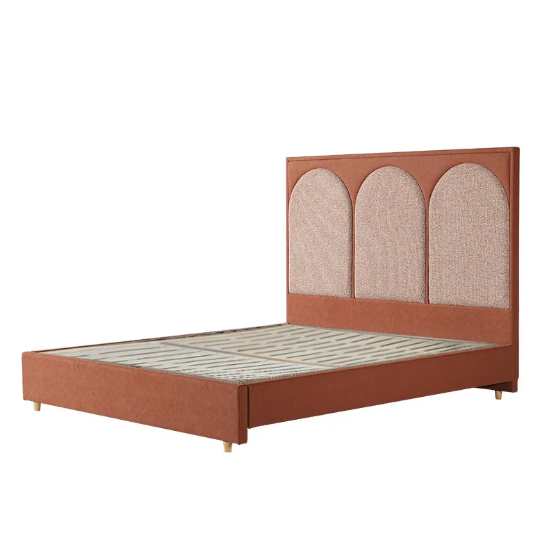 

Fabric bed villa princess bed retro style master bedroom double bed available