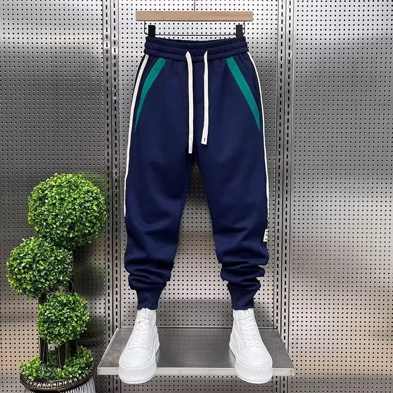 American Men's Trend Joggers High Street Sports Trousers 9-Minute Sweatpants Fashionable Men's Clothing 2024 Streetwear Men