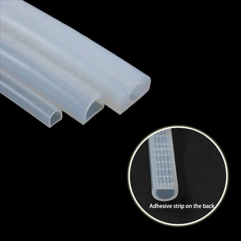 1-10 متر D شكل سيليكون المطاط ختم الشريط شبه دائرة جوفاء ارتفاع درجة الحرارة ذاتية اللصق نافذة الباب شريط عازل للصوت