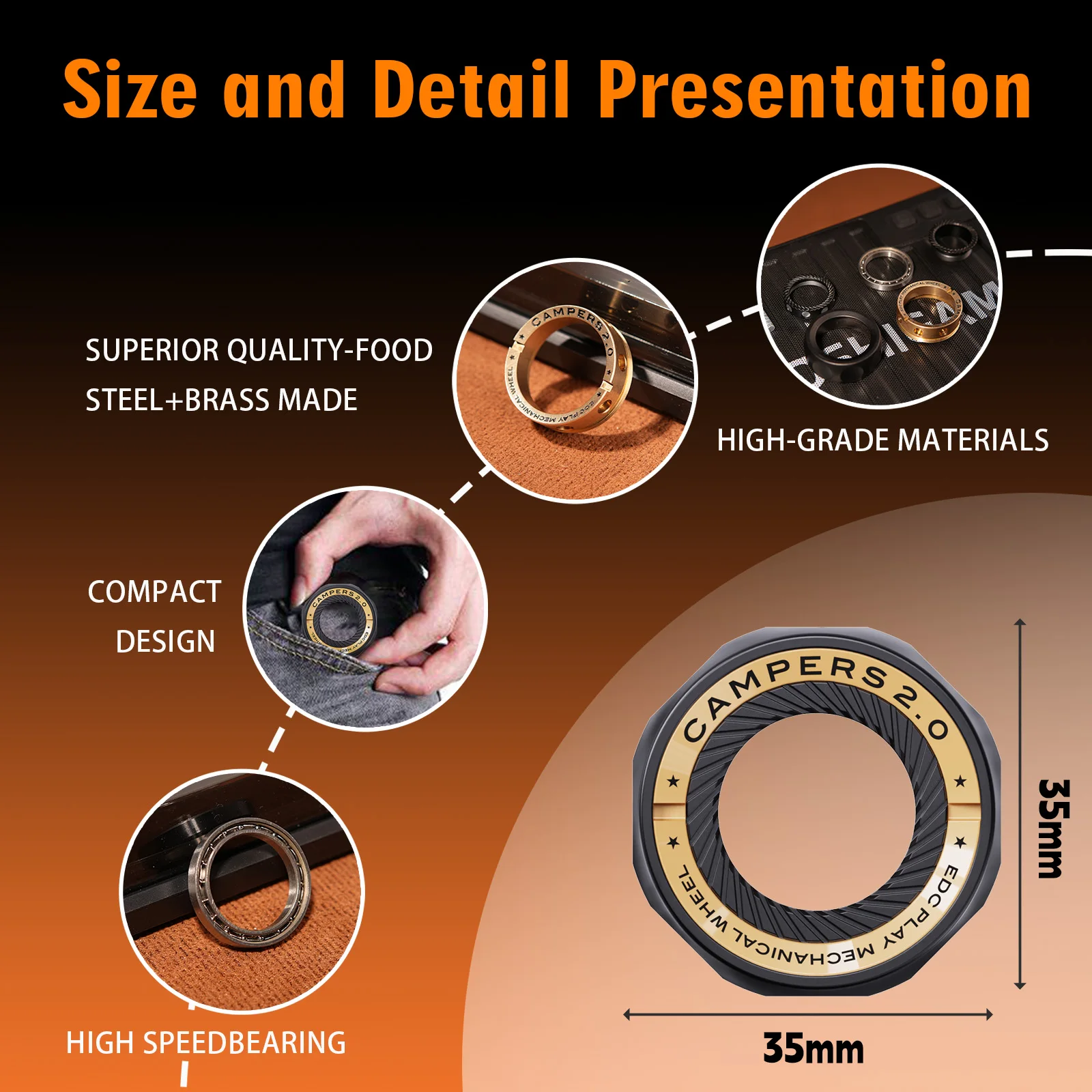 Diskreter Fidget-Ring für Ängste – Magnetfeldtherapie-Spinner zur Beruhigung von Nerven |   Perfektes Geschenk für ADHS & Stress EDC Zappelspielzeug