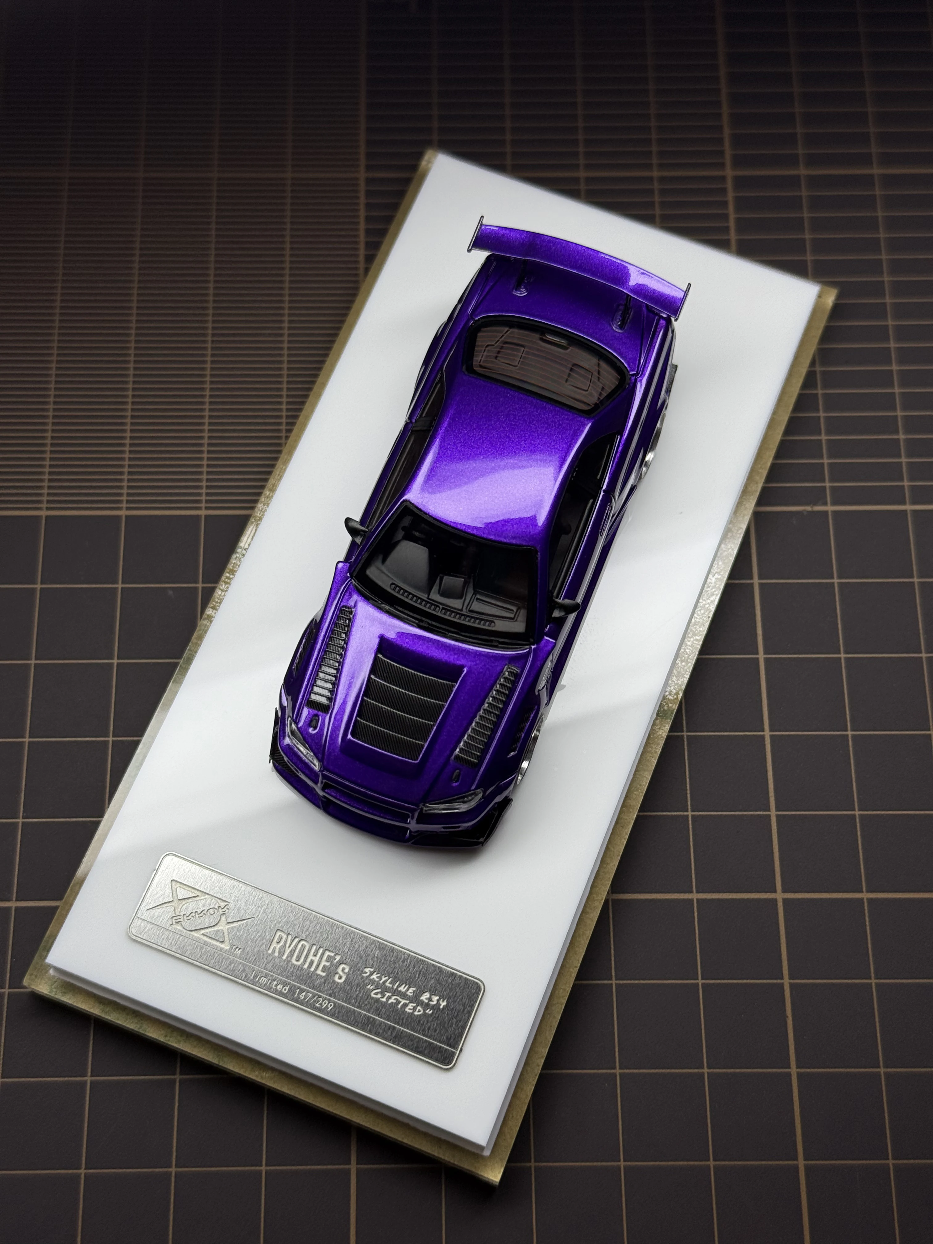 Error 404 1:64 GTR R34 Candy purple Ryohe Limited resin car model