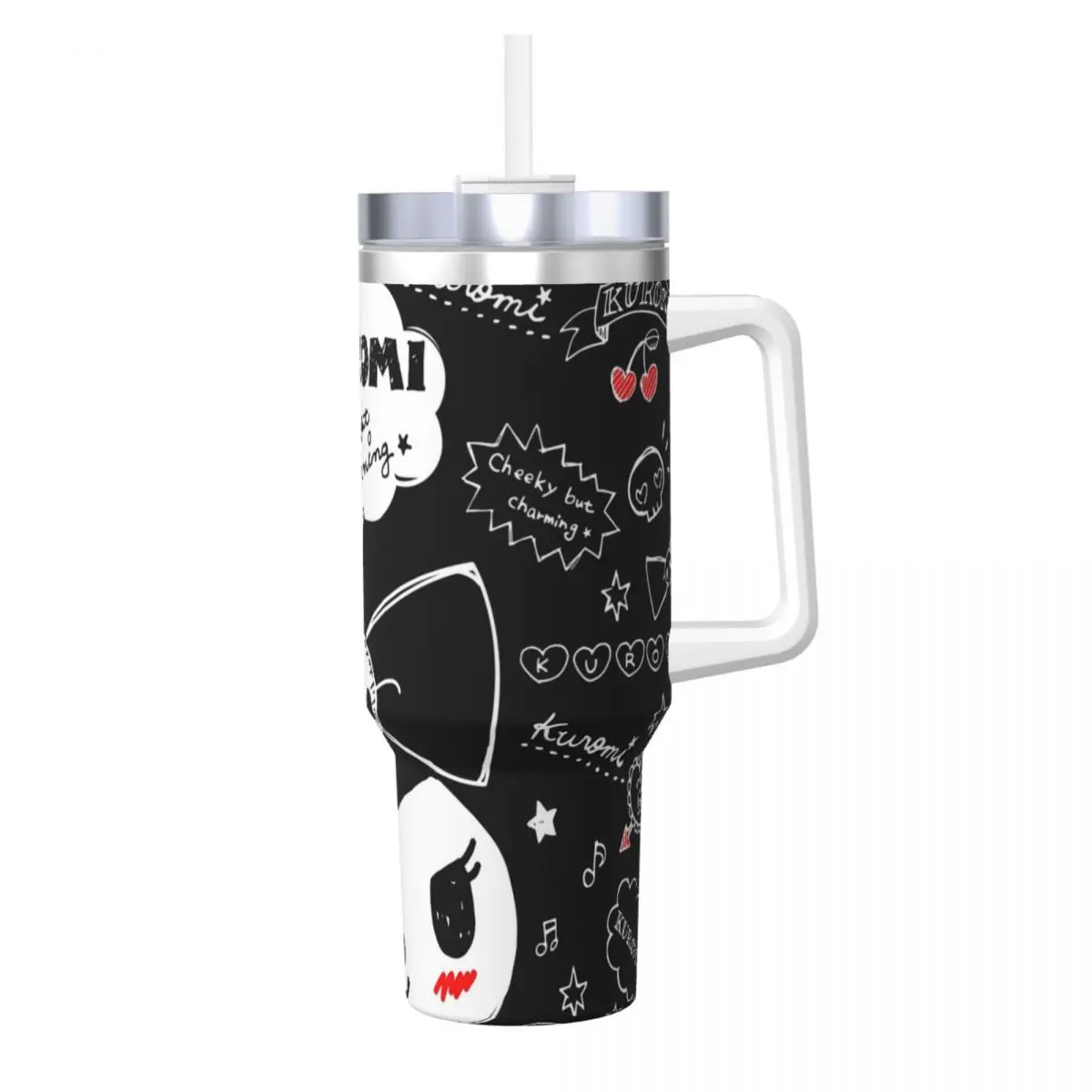 Kuromi Tumbler Cold Drink Water Bottle Heat Preservation Stainless Steel Thermal Cups Graphic Travel Car Mugs