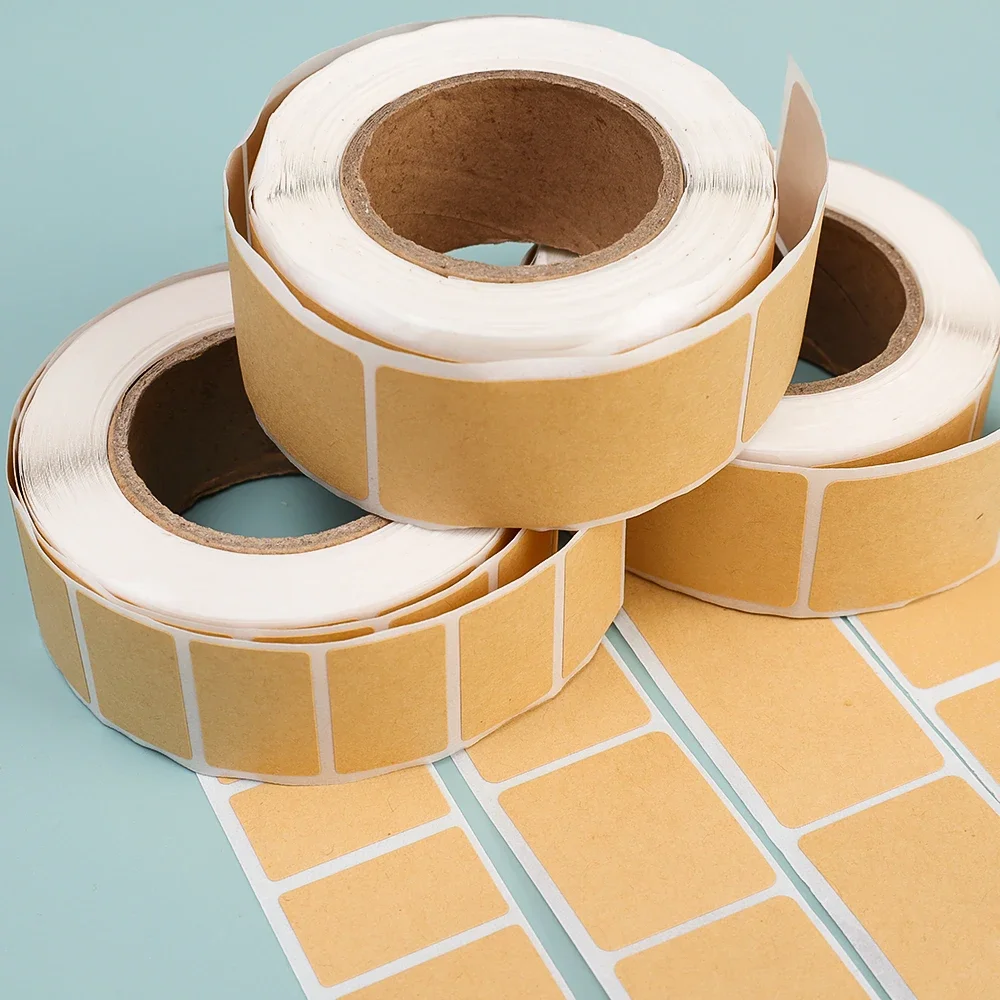 250-800pcs Kraft Paper Stickers Blank Can Write Name Self-adhesive Sealing Gift Stickers Home Packaging Seal Labels Food Note