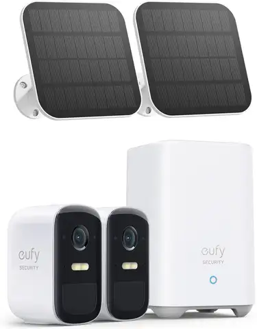 Security eufyCam 2C Pro 2+1 Kit with Solar Panel 2W, Wireless Home Security System with 2K Resolution, 180-Day Battery Life, Hom
